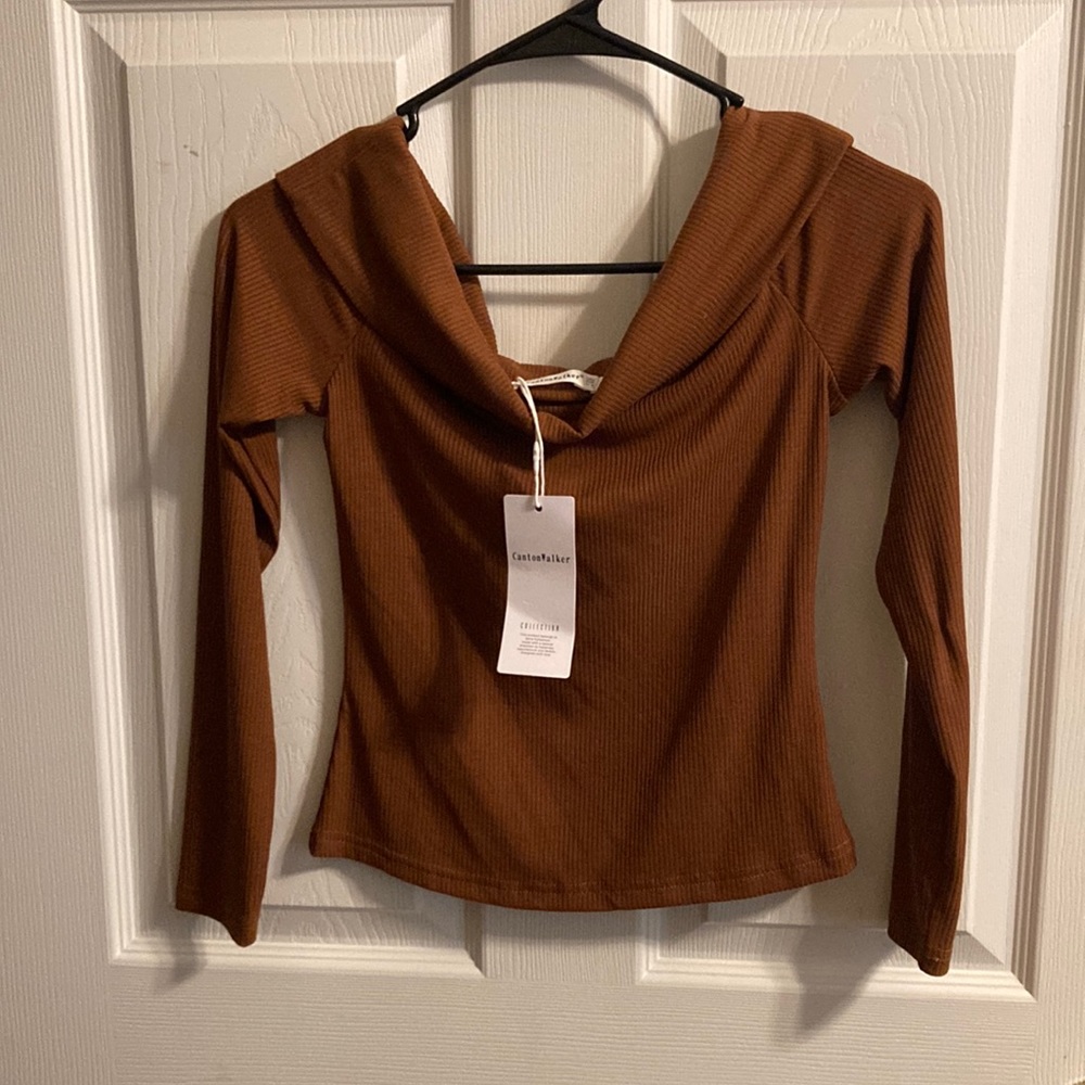 CantonWalker ribbed off-the shoulder top (x-small)